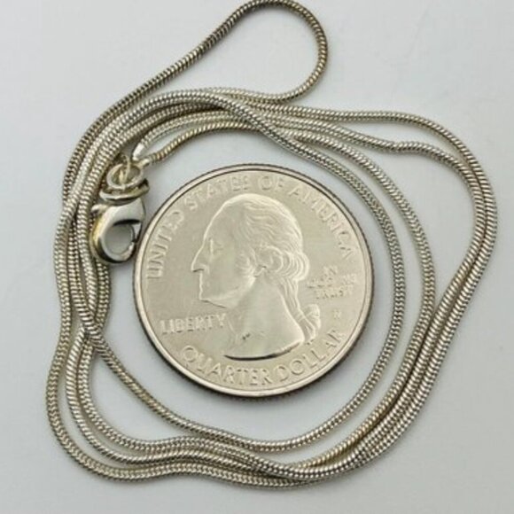 Sterling Silver LOVE Engraved Bar Pendant on Sterling Snake Chain - Picture 8 of 9